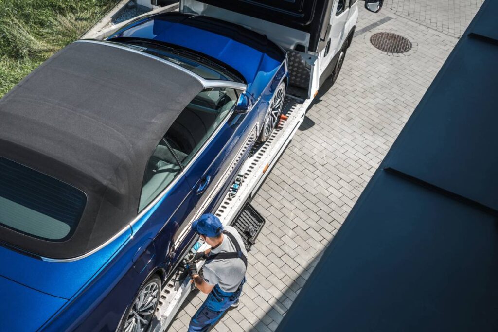 New Car Home Delivery on a Towing Truck