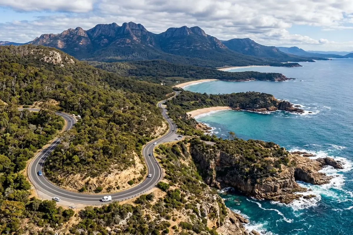 Tasmania scenic road trip route